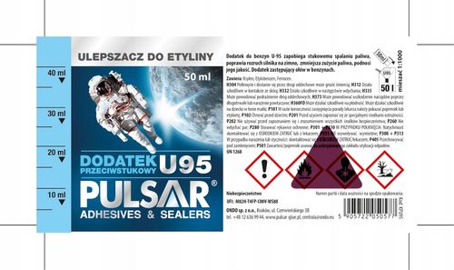 DODATEK DO BENZYNY ZASTĘPUJĄCY OŁÓW PULSAR U-95 PRZECIWSTUKOWY 50 ml 24 szt na Arena.pl