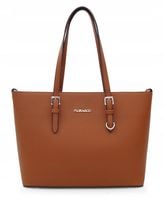 FLORA&CO torebka damska klasyczna sztywna z paskiem  na ramię V048 camel