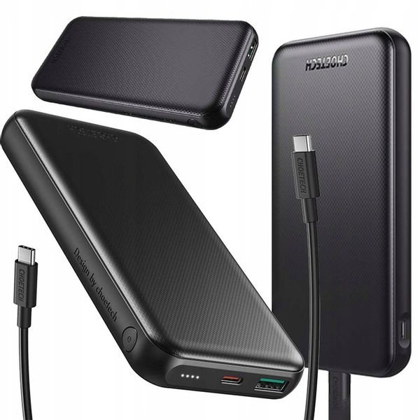 CHOETECH POWERBANK 10000mAh 18W SZYBKI DUŻY POJEMNY POWER BANK USB-C +KABEL zdjęcie 1