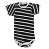 Wyprzedaż - Body krótki rękaw 116 cm Paski białe