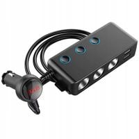 ROZDZIELACZ GNIAZDA ZAPALNICZKI AUTA ROZGAŁĘŹNIK 12-24V 3xUSB UBS-C ADAPTER