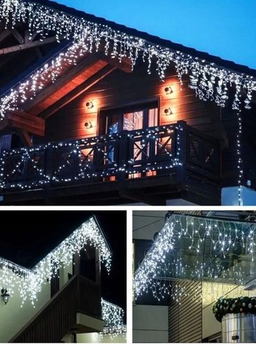 Długie lampki 500 led sople światełka świąteczne zewnętrzne z efektem flash na Arena.pl