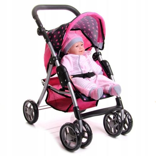 WÓZEK DLA LALEK spacerowy duża spacerówka TORBA PRZEWIJAK regulowana rączka na Arena.pl