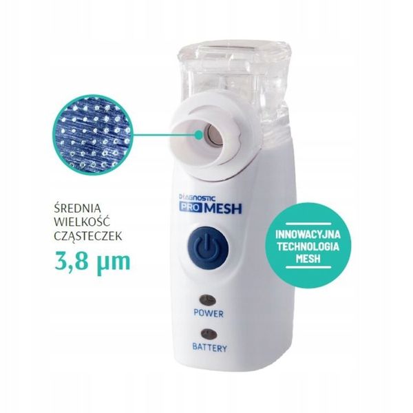 Inhalator nebulizator przenośny DIAGNOSTIC PRO MESH + gratis zdjęcie 2