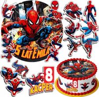 ZESTAW OPŁATEK NA TORT 30CM +17 POSTACI - SPIDER MAN + IMIĘ 24CM 26CM