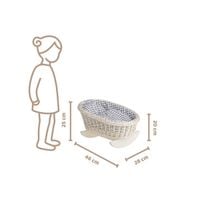 Bujane ŁÓŻECZKO KOŁYSKA Z WIKLINY DLA LALEK Z POŚCIELĄ 46X28 H 20/25 CM uniwersalny