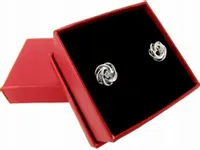 Kolczyki Srebrne 925 Sztyft Wkrętki z Cyrkoniami Pętelki Idealne na Prezent