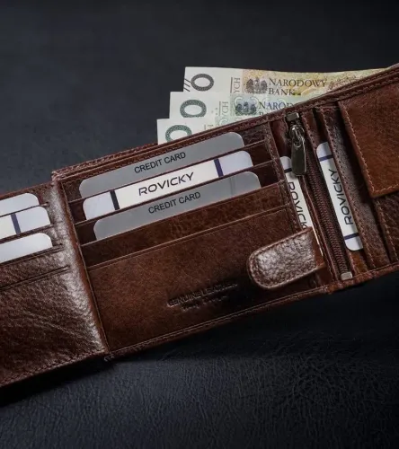 portfel męski brązowy rovicky na Arena.pl