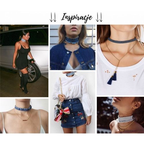 Naszyjnik Denim Chokej Z Trójkątem - N469 na Arena.pl