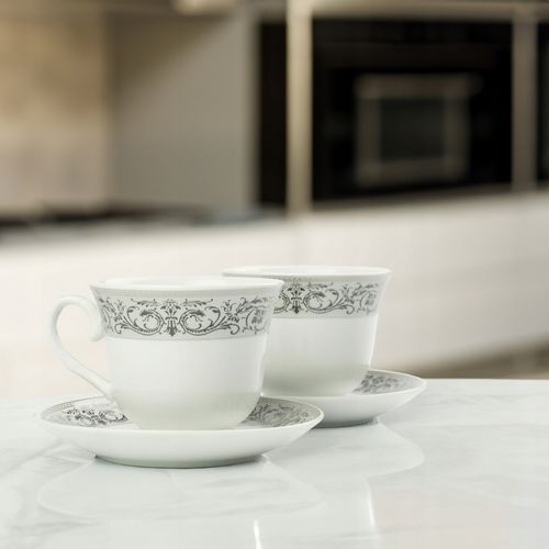 ZESTAW FILIŻANEK Z TALERZYKAMI NA PREZENT 250 ML PORCELANA DO KAWY HERBATY na Arena.pl