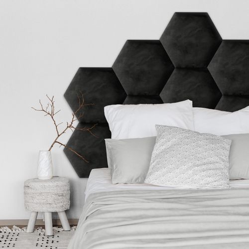 PANELE TAPICEROWANE PLASTER MIODU Heksagon CZARNY 35cm x 40cm na Arena.pl