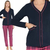 ROZPINANA BAWEŁNIANA PIŻAMA DAMSKA DŁUGI RĘKAW JAKOŚĆ