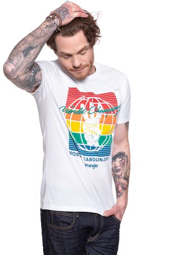 WRANGLER T SHIRT SS GLOBE TEE WHITE W7D9FK989 M na Arena.pl