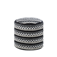 Puf ø 41 cm czarno-biały GUNTUR