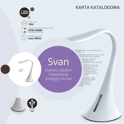 Lampka biurkowa LED Svan na Arena.pl
