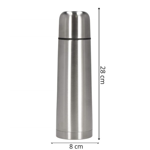 Termos 750 ml ze stali nierdzewnej na kawę i herbatę, próżniowy srebrny zdjęcie 2