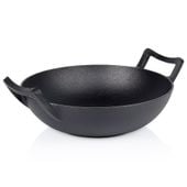 Wok Żeliwny Patelnia Głęboka do Smażenia Duszenia Dań Azjatyckich 32 cm