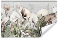 Fototapeta Do SALONU Malowane Kwiaty Kalie Liście Natura 180cm x 120cm