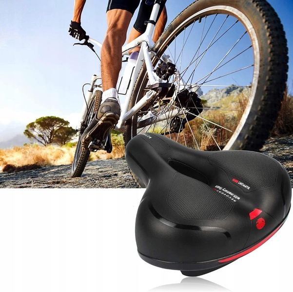 SIODEŁKO ROWEROWE ŻELOWE SZEROKIE MIĘKKIE WYGODNE Z LAMPKĄ ROWEROWĄ ROWER zdjęcie 3