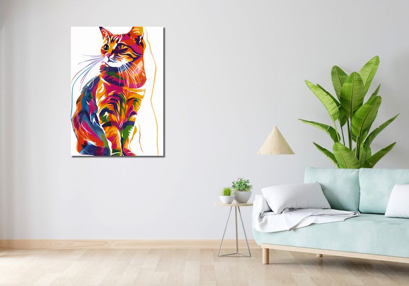 Obraz 70x100cm Nasycony Kot zdjęcie 2