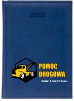 KALENDARZ A4 2026 DZIENNY terminarz z nadrukiem UV POMOC DROGOWA + IMIĘ