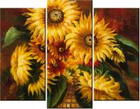 70 90CM OBRAZ 3 ELEM KUNSZTOWNY BUKIET ŚCIENNY DRUK PŁÓTNO