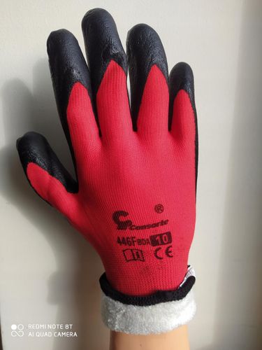 Rękawice robocze ocieplane czarno-czerwone R.10 na Arena.pl