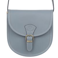 VERA PELLE torebka damska skórzana listonoszka z paskiem V607 szara