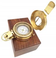 Mosiężny kompas inżynierski CA32/2.5 w drewnianym pudełku