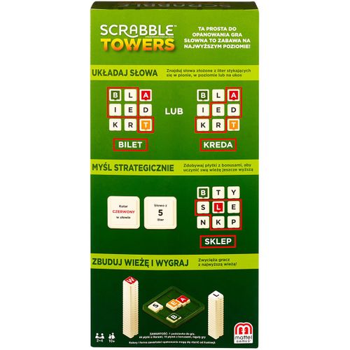 MATTEL GRA Scrabble Towers GDJ16 na Arena.pl