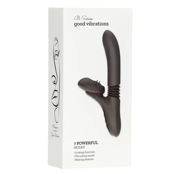Silicone Vibrator 7 Powerful Modes - Licking, Thrusting and Heating, Black zdjęcie 3
