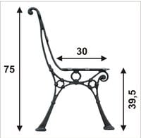 NOGA DO ŁAWKI OGRODOWA WYSOKA 'C', 5 DESEK - NOGA WYS OGR