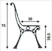 NOGA DO ŁAWKI OGRODOWA WYSOKA 'C', 5 DESEK - NOGA WYS OGR