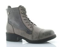 Botki trzewiki za kostkę sznurowane zamek ocieplane szare Rozmiar obuwia - 40