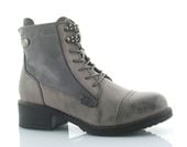 Botki trzewiki za kostkę sznurowane zamek ocieplane szare Rozmiar obuwia - 40