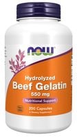 NOW FOODS Beef Gelatin - Żelatyna wołowa 550 mg (200 kaps.)
