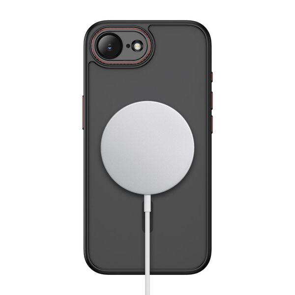 tech-protect magcam magsafe iphone 16e / 17e matte black/red zdjęcie 4