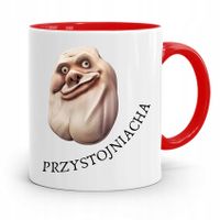 Kubek Czerwony Śmieszny Zabawny Przystojniacha Z Nadrukiem Ze Zdjęciem