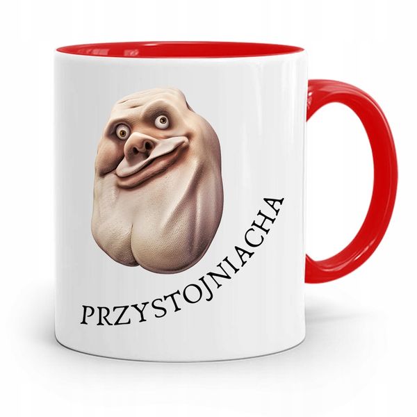 Kubek Czerwony Śmieszny Zabawny Przystojniacha Z Nadrukiem Ze Zdjęciem zdjęcie 1