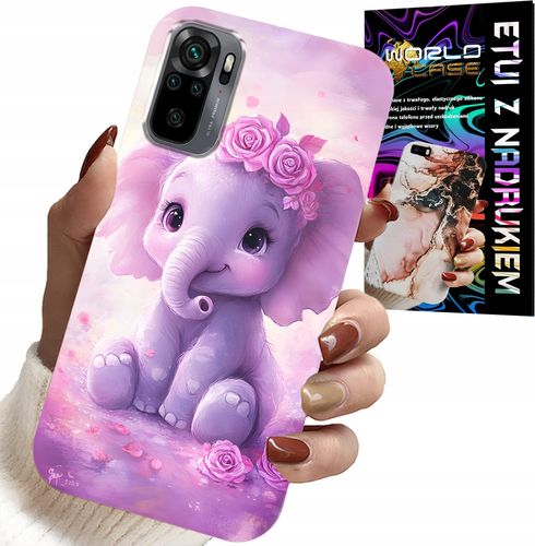 ETUI DO XIAOMI NOTE 10 / 10S - SŁODKI SŁONIK NA RÓŻOWYM TLE CASE +FOLIA na Arena.pl