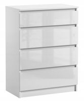 Komoda Szafka Do Sypialni 70 x 40 x 97 CM Pari 4 Biały Połysk