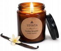 Świeca Sojowa Zapachowa Laska Wanilii 150 ml Szkło Brązowe Styrta No.17