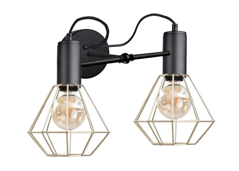 Kinkiet 2xE27 LARS BLACK/GOLD zdjęcie 1