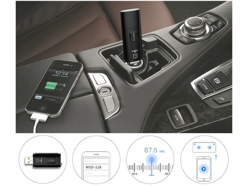 Mokeum Bluetooth 5.0 FM Transmiter USB AUX Adapter Samochodowy na Arena.pl