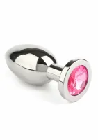 mr. steel jeweled plug large stalowy z kryształem dekoracyjnym