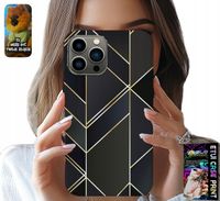 ETUI DO IPHONE 13 PRO - ZŁOTE RAMKI, ELEGANCKIE WZORY + SZKŁO