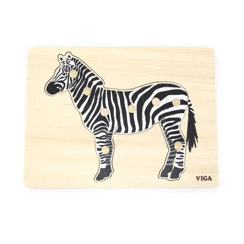 Viga 44603 Puzzle na podkładce z uchwytami - Zebra na Arena.pl