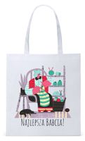 Dla Babci Babuni Prezent Torba Eco Biała Shopper Z Nadrukiem Ze Zdjęciem