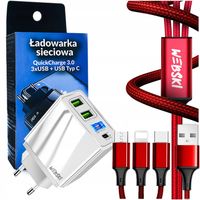 Bardzo Szybka ŁADOWARKA 4usb QC Power Delivery ŁADUJE 4 URZĄDZENIA NA RAZ