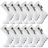 5x antypoślizgowe skarpety piłkarskie, rozmiar 39–46, kolor biały